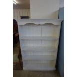 A painted pine open bookcase