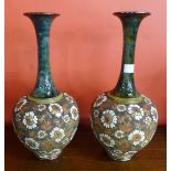 A pair of Doulton Lambeth Slaters Patent vases