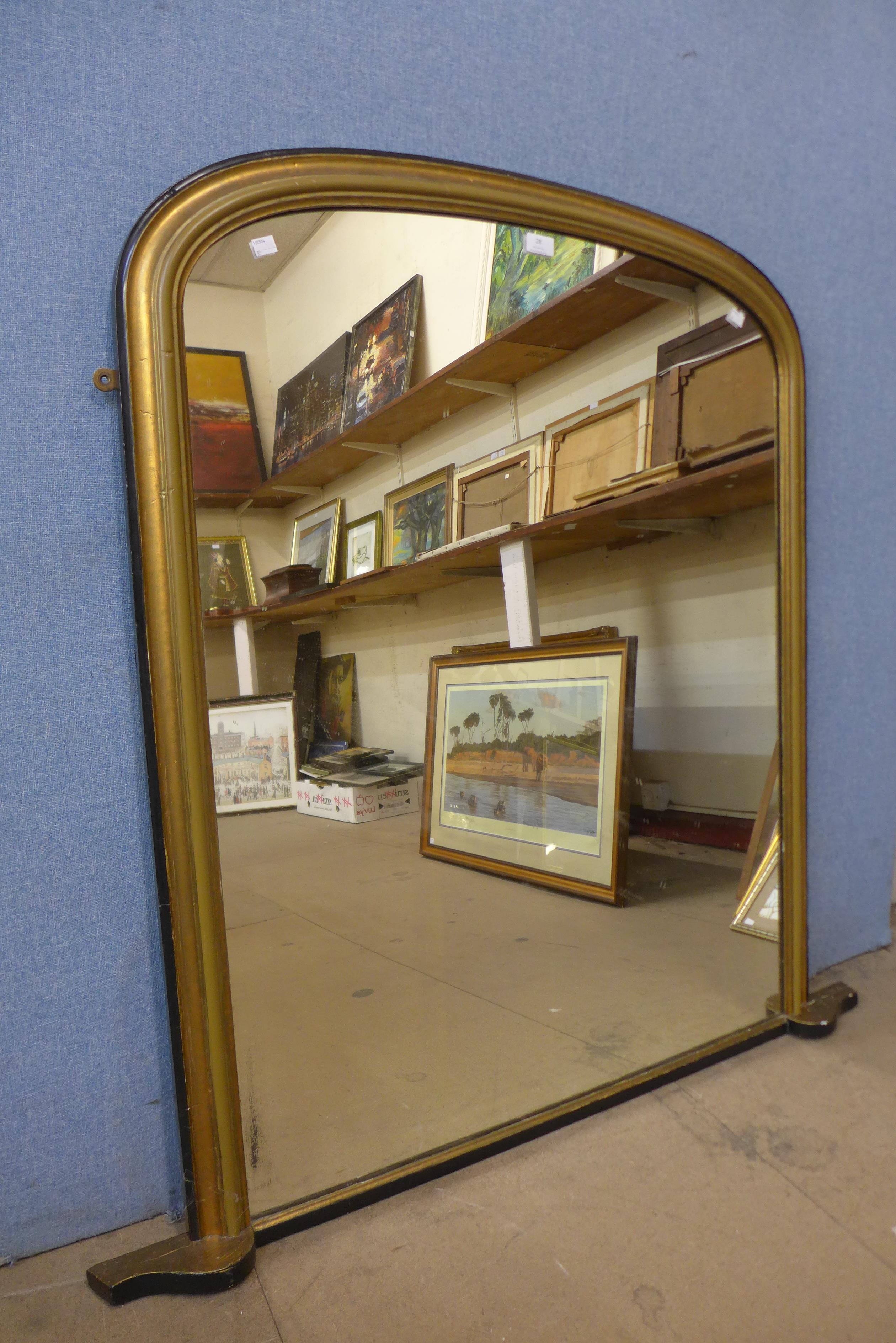 A Victorian giltwood overmantel mirror, 117 x 117cms