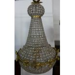 An Italian style gilt metal and glass chandelier, 90cms h