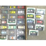 Thirty Cararama die-cast model vehicles, HO scale, boxed