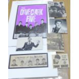 Pop music signatures, 1960's Dave Clarke Five programme cover, Hollies picture, Peter and Gordon,