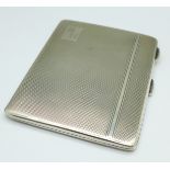 An Art Deco silver cigarette case, 134.1g