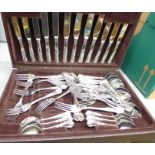 A Korean canteen of stainless steel cutlery, King's Pattern