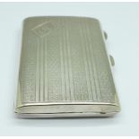 A silver cigarette case, 72.9g
