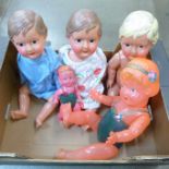 Five 1940's Japanese celluloid dolls