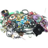 A collection of fashion and costume jewellery including necklaces, bracelets and rings