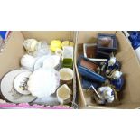 Two boxes of assorted china including oriental figures **PLEASE NOTE THIS LOT IS NOT ELIGIBLE FOR