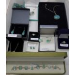 A collection of silver jewellery, boxed