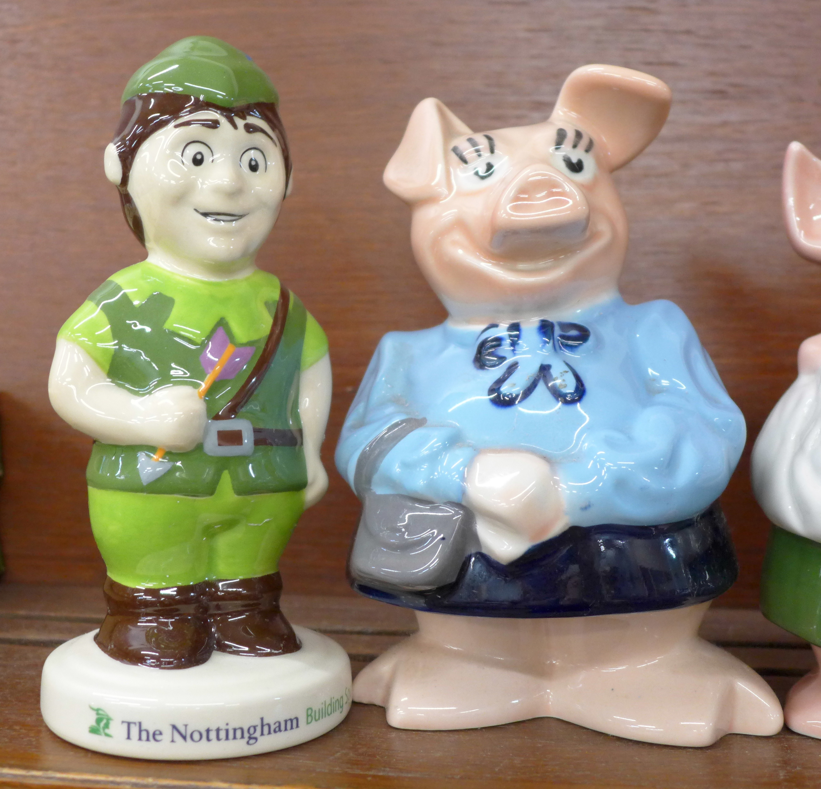 Four Wade Nat West pig money banks and a Nottingham Building Society Robin Hood money box, boxed - Image 2 of 2