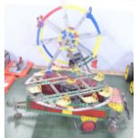 Two Meccano constructed fairground rides