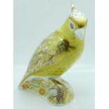 A Royal Crown Derby Citron Cockatoo paperweight, boxed