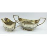 A small silver cream and sugar, Birmingham 1902, 116g