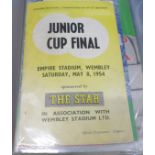 Football programmes; file of programmes of Wembley matches (17) and other cup finals (19) from