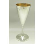 A silver goblet, boxed, 205g, 18cm
