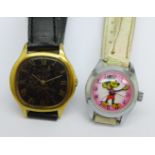 A lady's Tissot wristwatch and a Mickey Mouse wristwatch