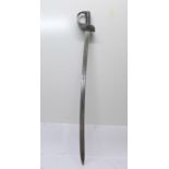 A cavalry sword, no scabbard, blade 87cm