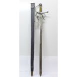 A sword with scabbard, blade 78cm