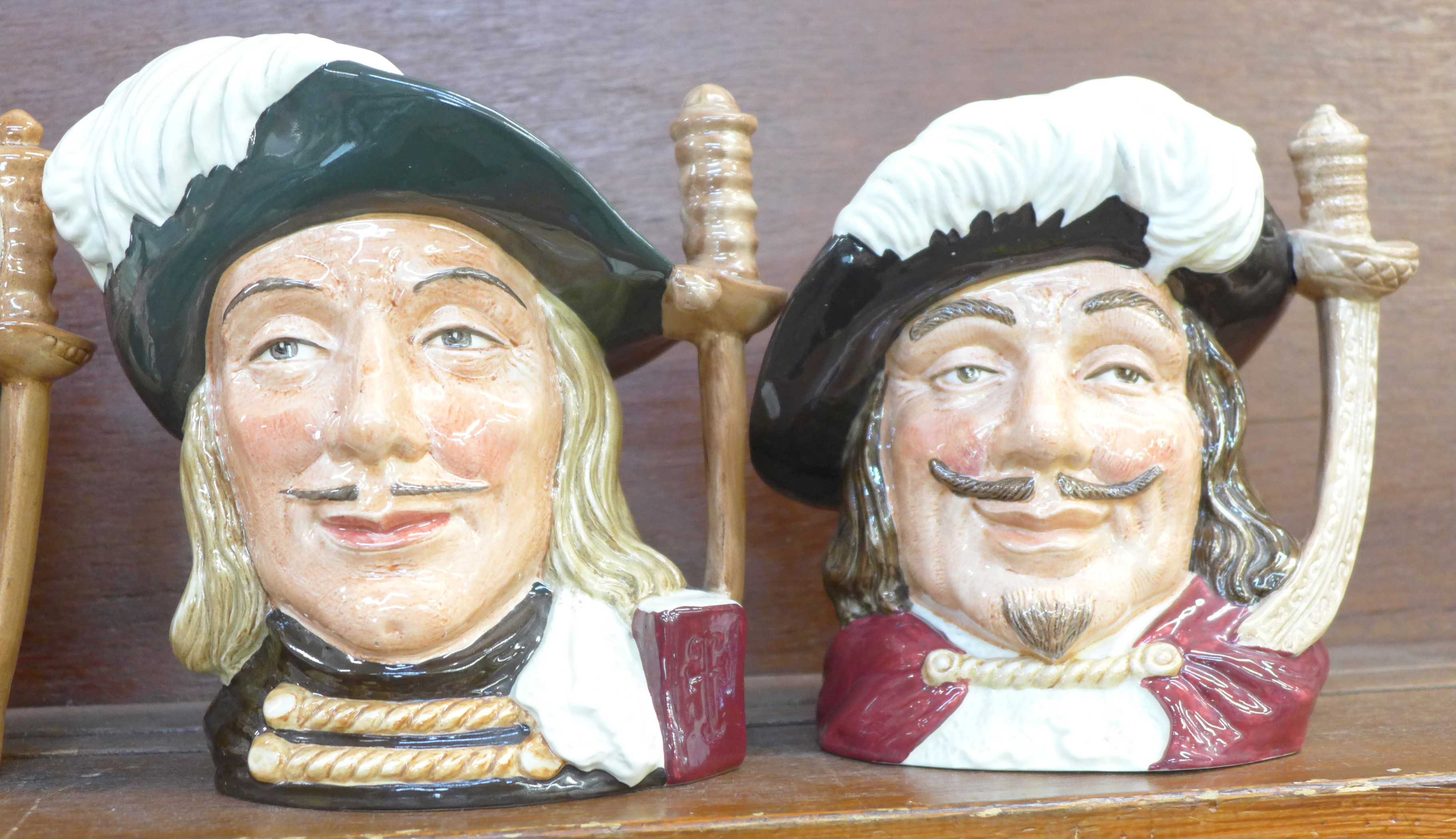 Four Royal Doulton large character jugs, The Three Musketeers, Porthos, Aramis and Athos, and D' - Image 3 of 4