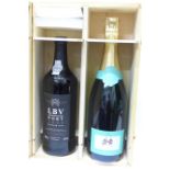 Two bottles;- Fortnum & Mason Late Bottled Vintage Port 2005, Bottled 2010, 750ml, and Jubilee