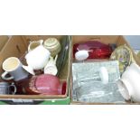 Two boxes of glass and china including Prinknash, Dartmouth, etc. **PLEASE NOTE THIS LOT IS NOT