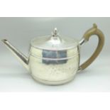 A George III silver teapot, London 1792, 428g