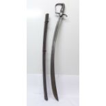 A 1796 English cavalry sword with scabbard