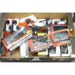 A box of mixed die-cast model vehicles, mainly Land Rover, boxed