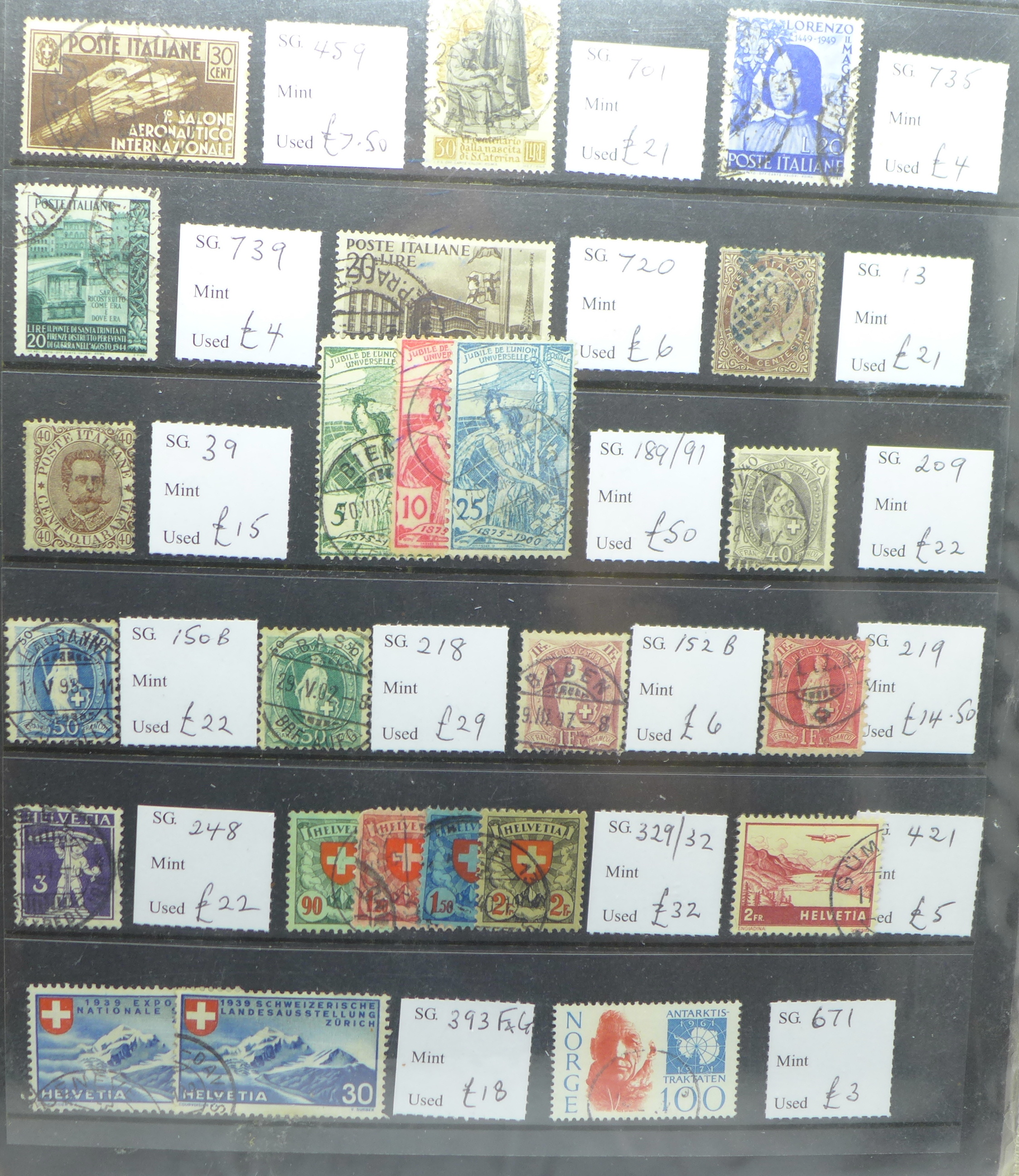 Stamps; worldwide collection of better stamps and sets on eleven Lagner sheets, all identified and - Image 2 of 6