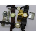 Seven wristwatches including two Poljot and a lighter