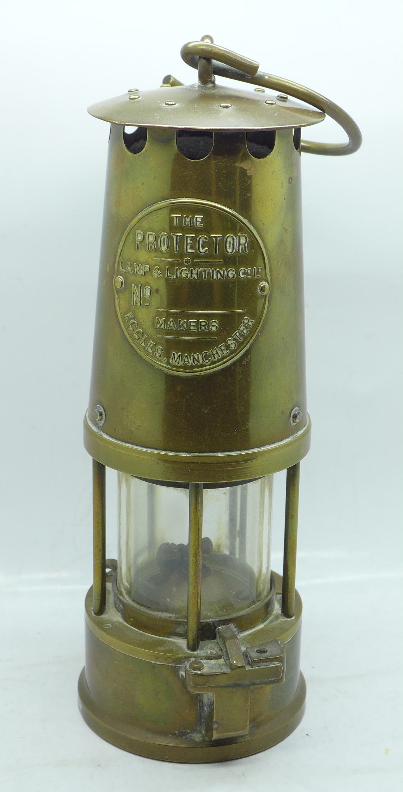 A Eccles miner's safety lamp