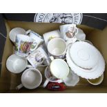 A collection of mugs mainly Royal Commemorative, a Washington Pottery Joe 90, Magic Roundabout,
