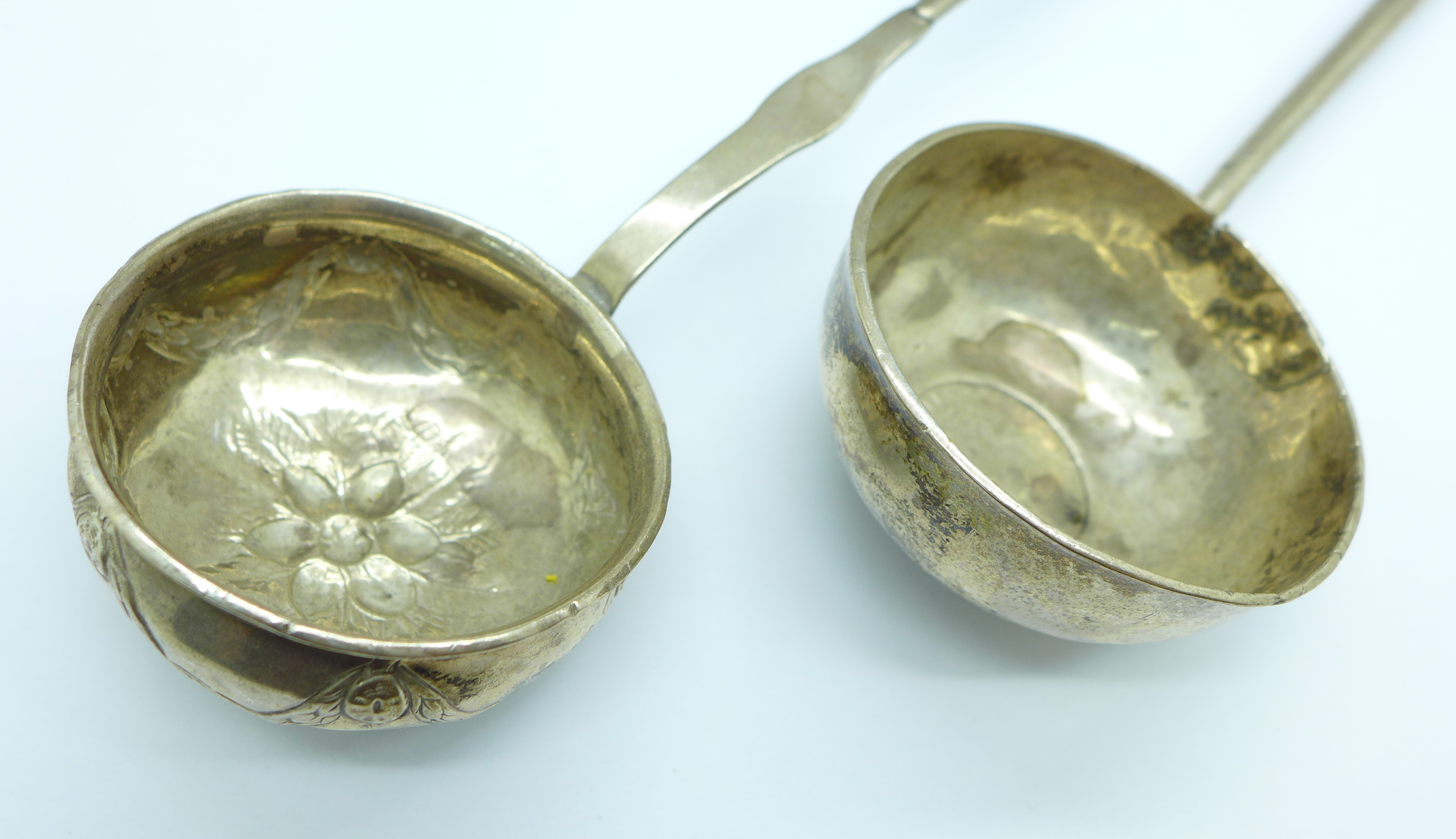 A toddy ladle with baleen handle and a part ladle inset with a George II coin - Image 2 of 8
