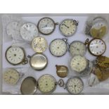 A collection of pocket watches and parts, all a/f
