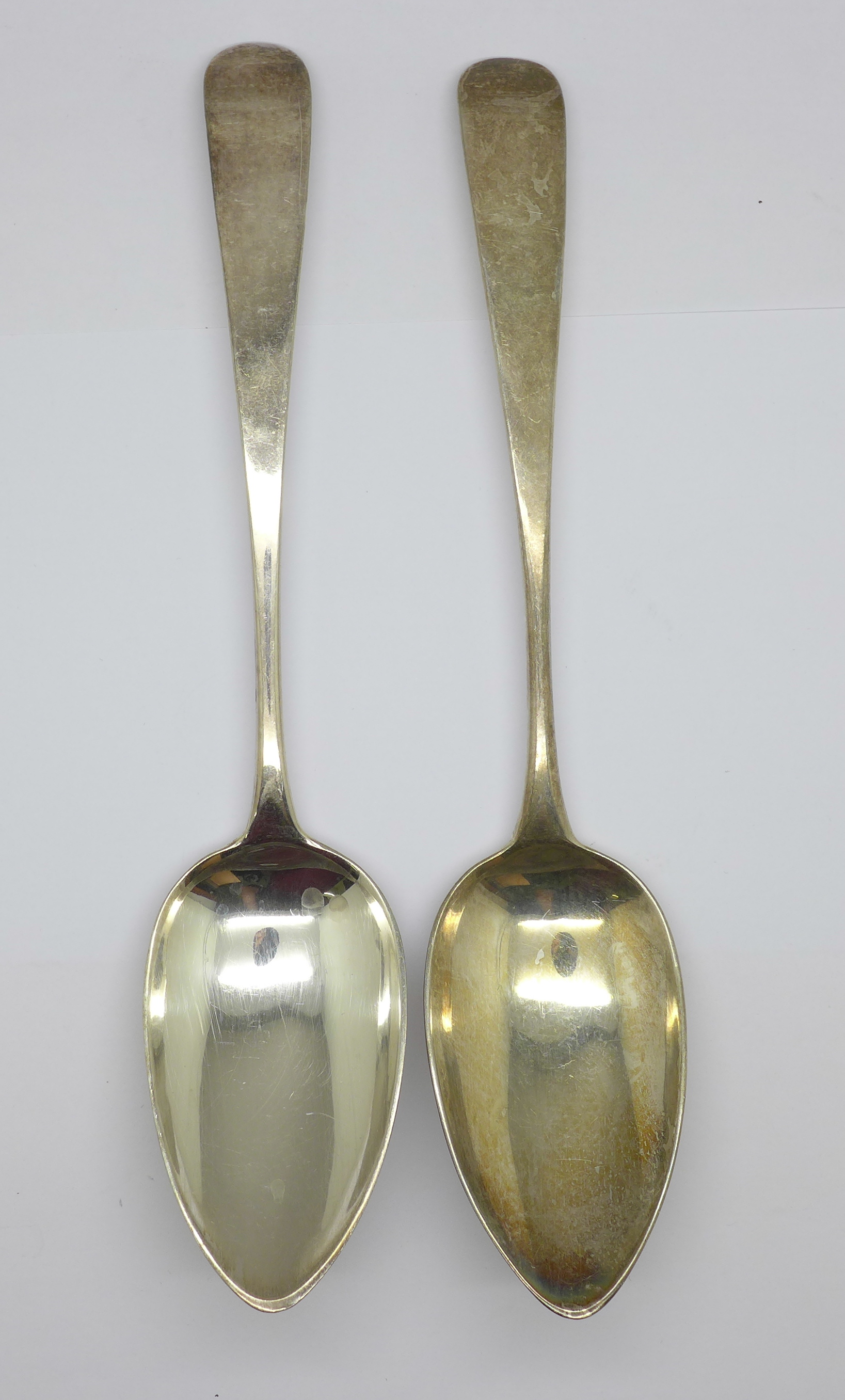 A pair of George III Scottish silver spoons, Edinburgh 1812, 130g