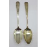 A pair of George III Scottish silver spoons, Edinburgh 1812, 130g