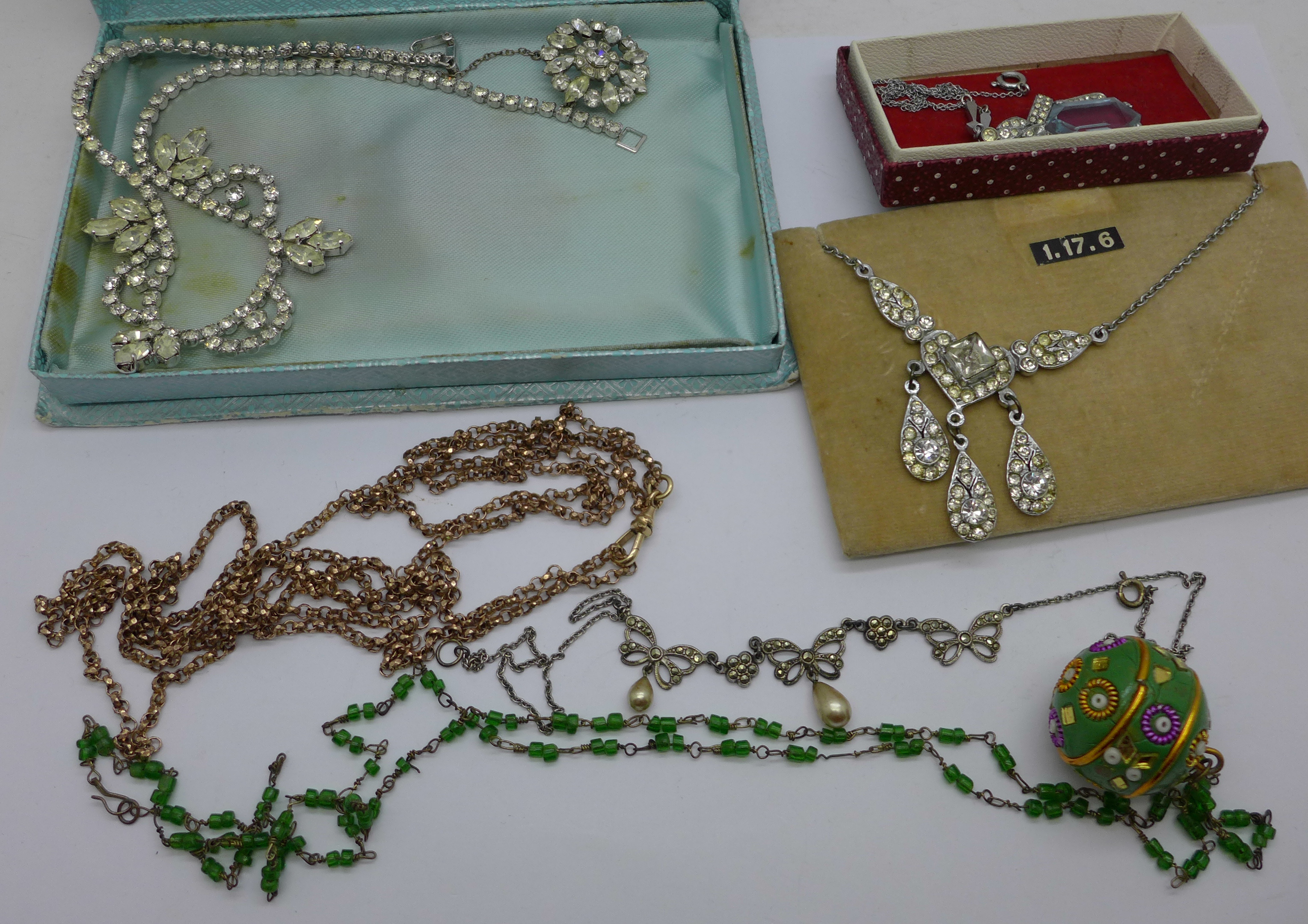 A collection of vintage necklaces