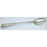 An 18th Century George III silver brite cut basting spoon, London 1775, 100g