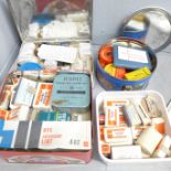 A First Aid Case and three other boxes/tins of early 20th Century first aid items