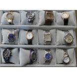 Twelve wristwatches, Ingersoll, Slazenger, etc.