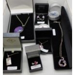 A collection of silver jewellery, boxed