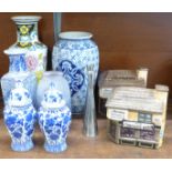 Two Thorntons The Chocolate Kabin money boxes, four oriental vases and two others plus a pair of
