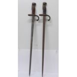 A pair of French bayonets, 1876 and 1879