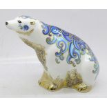 A Royal Crown Derby Aurora Polar Bear paperweight, Signature Edition for Connaught House, boxed