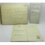 Indentures; a four page assignment in the sum of £800 from 1795 together with single page leases