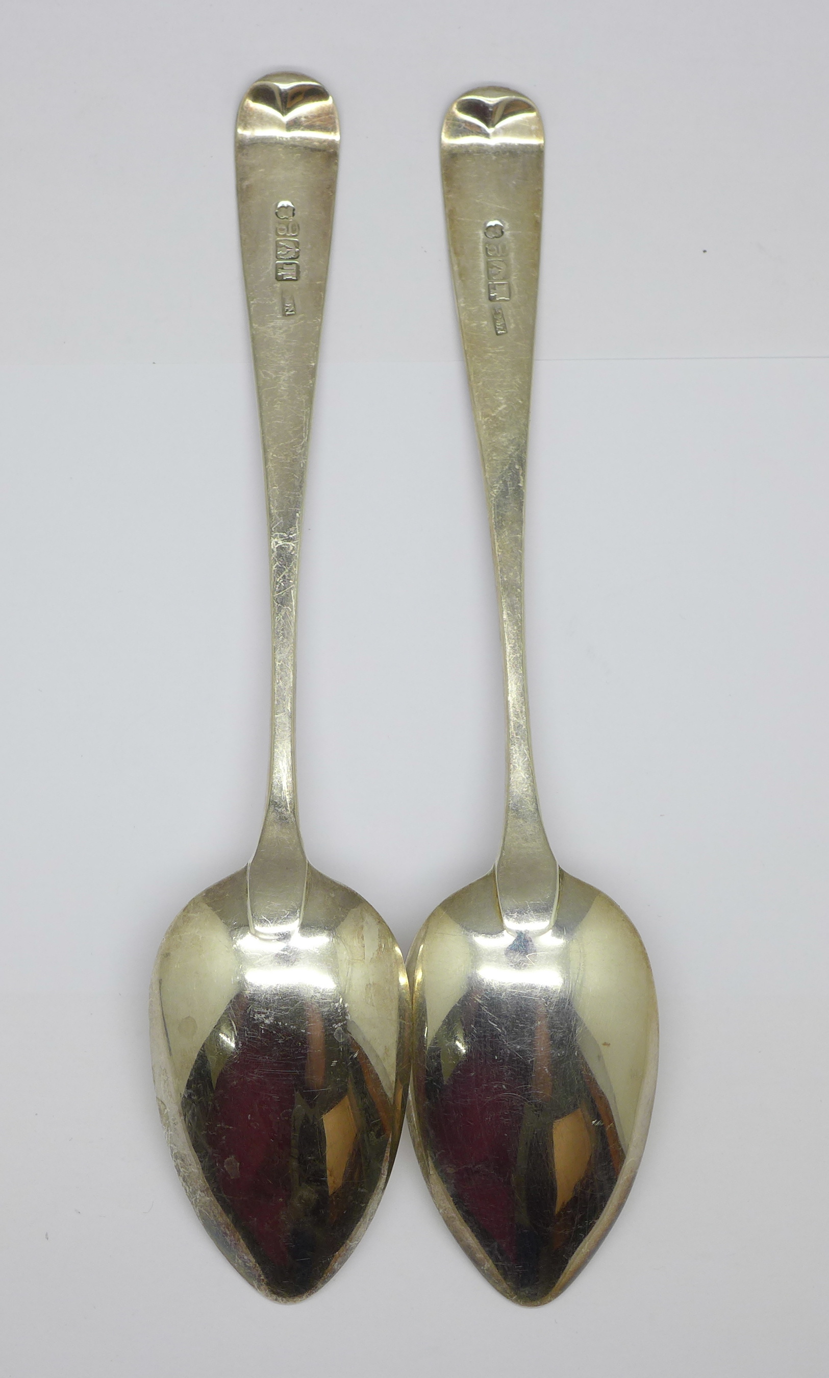 A pair of George III Scottish silver spoons, Edinburgh 1812, 130g - Image 2 of 4