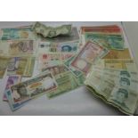 A collection of World banknotes