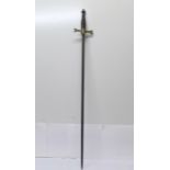 A sword, no scabbard, blade 77.5cm