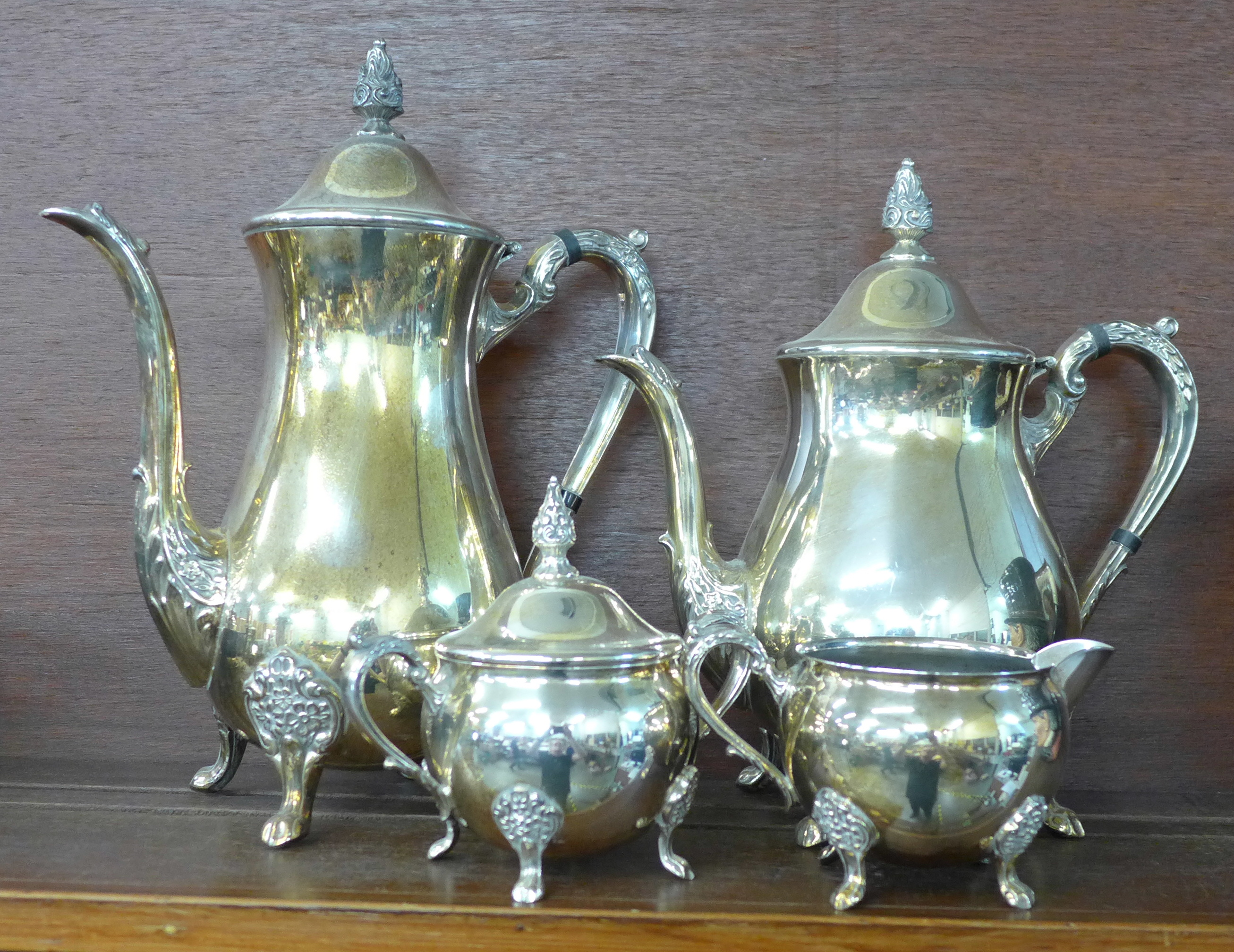 A Viners four piece plated tea service