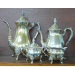 A Viners four piece plated tea service